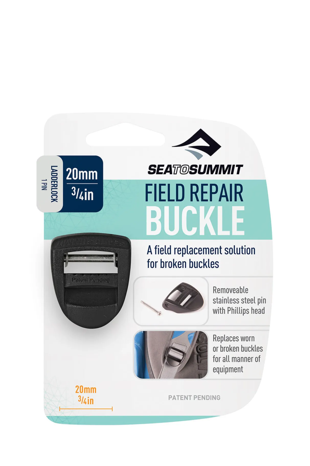 Macpac Buckles & Straps>Sea To Summit Field Repair Buckle 20Mm Ladderlock 1 Pin