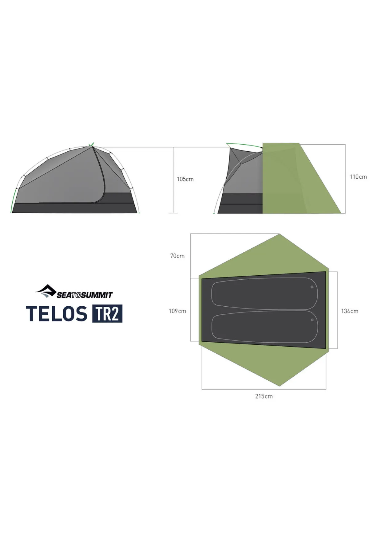 Macpac Hiking & Alpine Tents>Sea To Summit Telos Tr2 — 2 Person Freestanding Tent