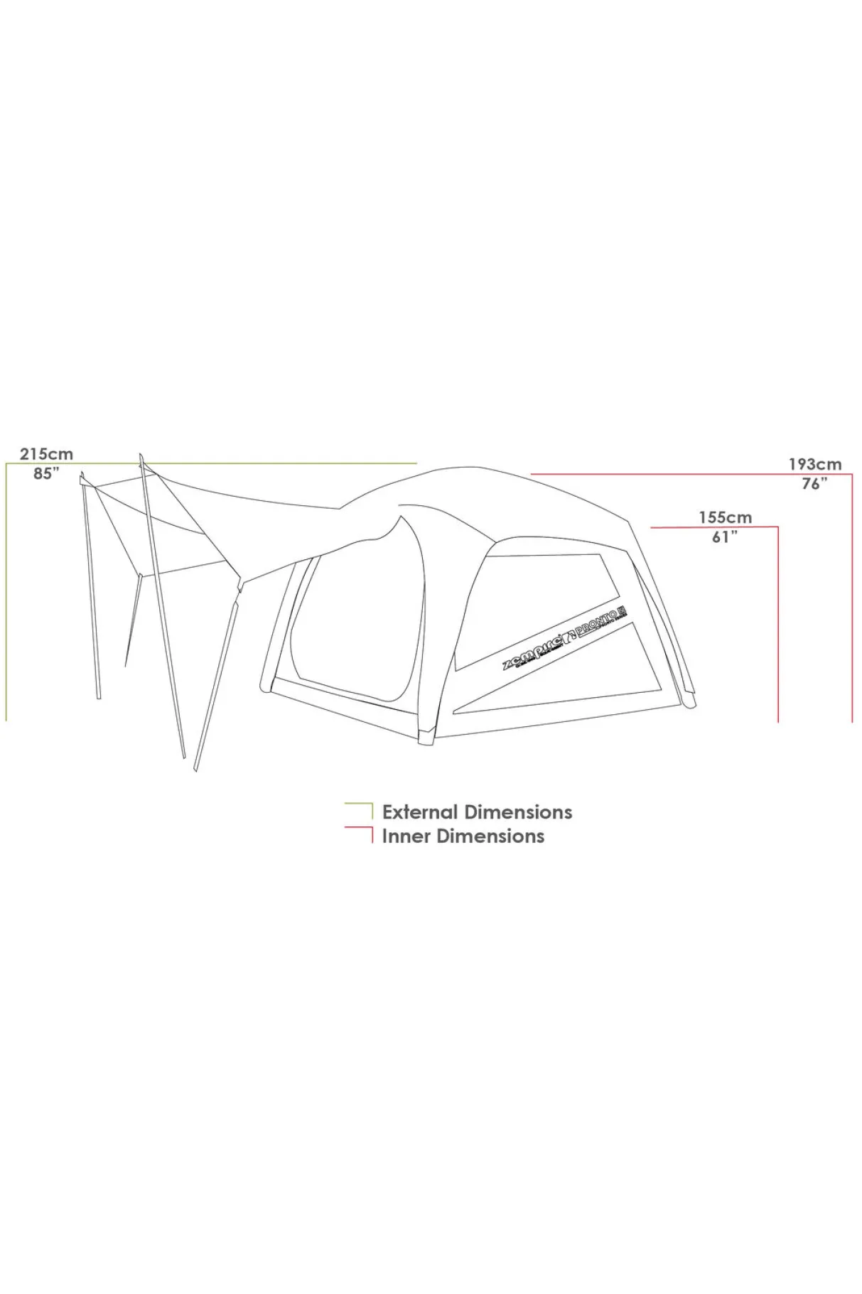 Macpac Air Tents>Zempire Pronto 5 V2 5 Person Air Tent